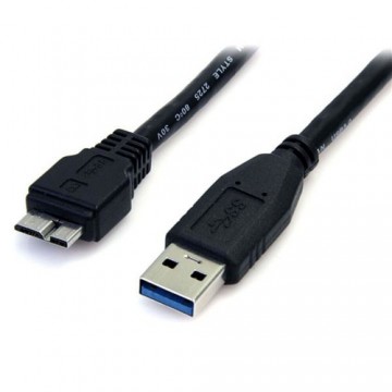 USB to mikro USB kabelis Startech USB3AUB50CMB         Melns