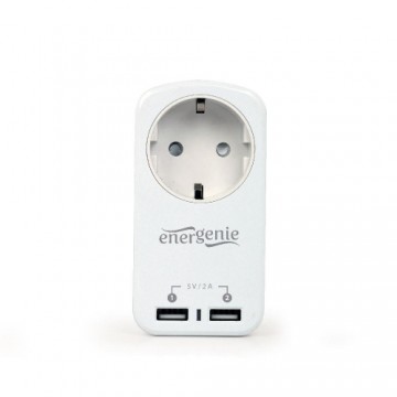 CHARGER USB WITH P/T AC SOCKET/WHITE EG-ACU2-01-W GEMBIRD