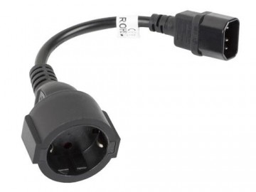 Lanberg CA-C14E-10CC-0018-BK power cable Black 0.18 m C14 coupler