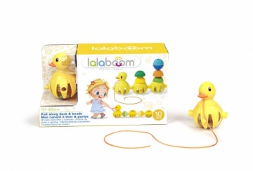 LALABOOM pērļu komplekts Pull Along Duck, 10gab.,  BL330