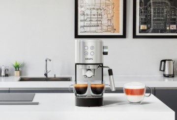 KRUPS Steam&Pump Virtuoso espresso kafijas automāts, nerūsoša tērauda - XP442C11