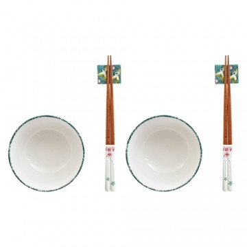 Suši Komplekts DKD Home Decor Koks Porcelāns (25 x 25 x 6,5 cm)