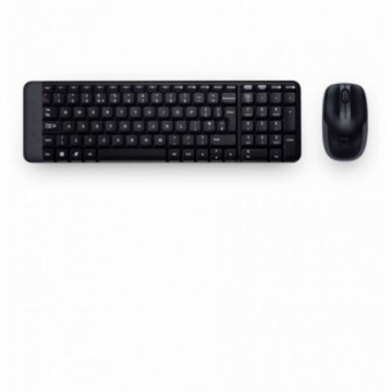 Klaviatūra un Bezvadu Pele Logitech MK220 Melns