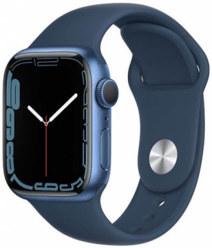 Apple Watch 7 GPS 41mm Sport Band, blue/abyss blue (MKN13EL/A)