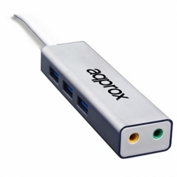 Внешняя звуковая карта approx! APPUSB51HUB USB 3.0 3.5 mm Серый