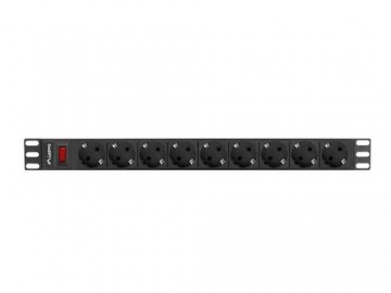 Lanberg PDU-09F-0300-BK power distribution unit (PDU) 9 AC outlet(s) 1U Black, Grey