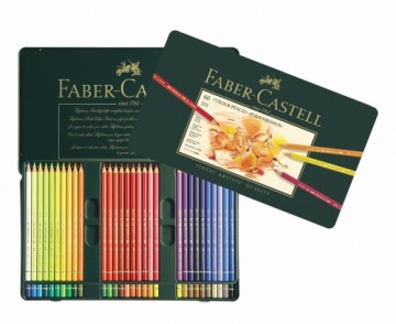 Zīmuļu komplekts metāla kārba Faber-Castell Polychromos, 60 krāsas