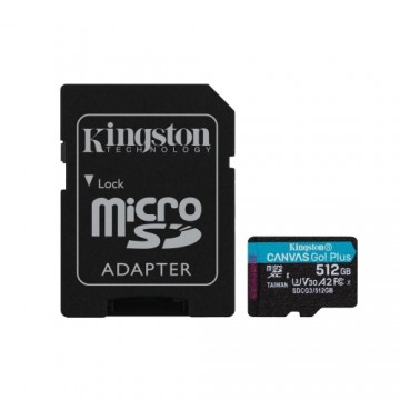 Mikro SD Atmiņas karte ar Adapteri Kingston SDCG3/512GB          Klase Nr. 10 / Klase 10 512 GB UHS-I