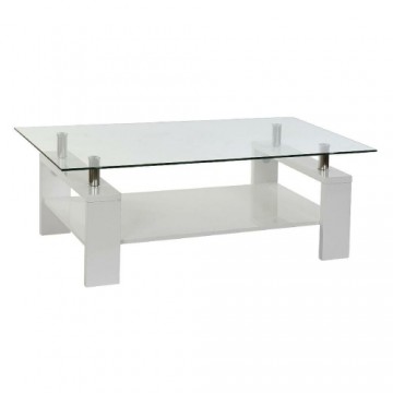 Вспомогательный стол DKD Home Decor Стеклянный Металл Деревянный Белый (120 x 60 x 42 cm)