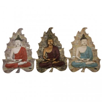 Sienu dekors DKD Home Decor Buda Sveķi (19 x 3.1 x 26.5 cm) (3 pcs)