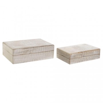 Набор декоративных ящичков DKD Home Decor Древесина манго Индиец (21 x 14 x 6 cm) (2 pcs) (25 x 17 x 8 cm)