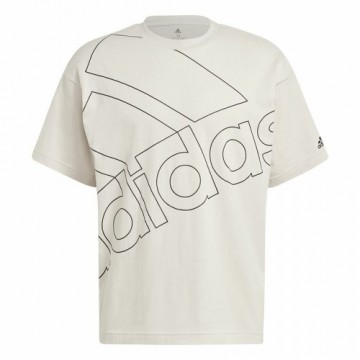 Men’s Short Sleeve T-Shirt Adidas Giant Logo Beige