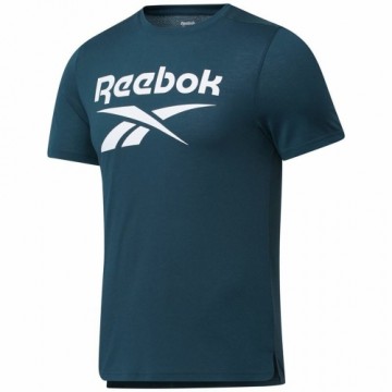 Men’s Short Sleeve T-Shirt Reebok Workout Ready Supremium Cyan