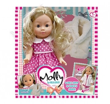 BAMBOLINA 33cm Molly walking doll with 3 classic songs, BD1226
