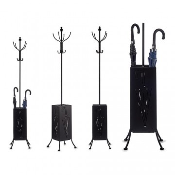 Coat rack Umbrella stand Black Metal (34 x 188 x 34 cm)