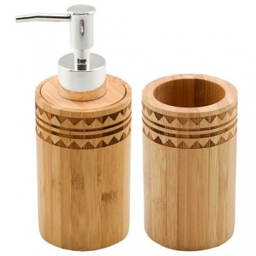 Bath Set DKD Home Decor Natural Bamboo 6,8 x 7,5 x 18 cm