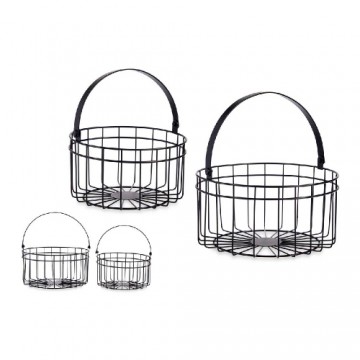 Basket Black Metal 25 x 27 x 25 cm (2 pcs)