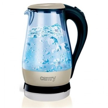 Camry CR 1251 Standard kettle, Glass, Glass/Black, 2000 W, 360° rotational base, 1.7 L