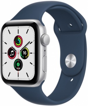 Apple Watch SE GPS 44mm Sport Band, silver/abyss blue