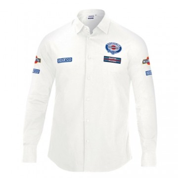 Vīriešu Krekls ar Garām Piedurknēm Sparco Martini Racing M Izmērs Balts