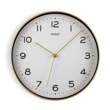 Wall Clock Versa Golden 30,5 x 4,3 x 30,5 cm Quartz Polyurethane