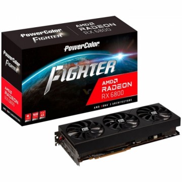 PowerColor TUL Video Card AMD Radeon 6800 Fighter 16GB, 256bit GDDR6 2155Mhz, PCI-E 4, 3x DP, HDMI, Triple Fan, 2.5 slot