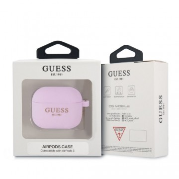 GUA3LSC4EU Guess 4G Charm silikona aizsargapvalks austiņām Apple Airpods 3 violets