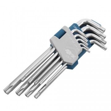 Torx taustiņu komplekts Ferrestock Drošs 9 pcs