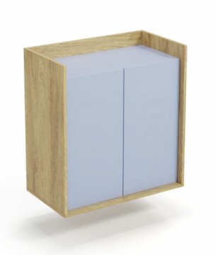 Halmar MOBIUS cabinet 2D color: hikora oak/light blue