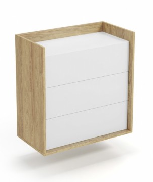 Halmar MOBIUS chest 3S color: hikora oak/white