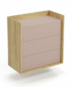 Halmar MOBIUS chest 3S color: hikora oak/white