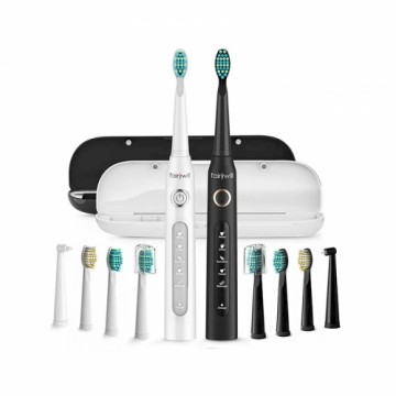 FairyWill Sonic toothbrushes with head set and case FW-507 (Black and white)