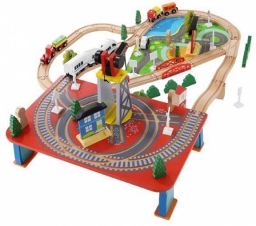 Kruzzel Wooden Train Track Wooden Toys Set 88 Pieces Railway Kids  Educational Accessories  9363 (14069-0)