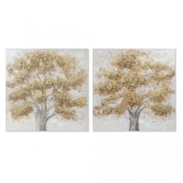 Картина DKD Home Decor Полотно Дерево (2 pcs) (100 x 3.8 x 100 cm)