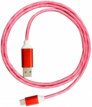 Platinet cable  USB - Lightning LED 1m, red (45738)