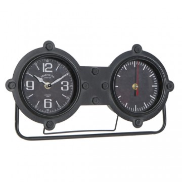 Настольные часы DKD Home Decor Стеклянный Чёрный Позолоченный Железо (38 x 7 x 20 cm)