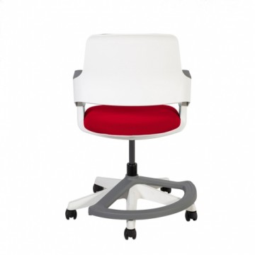 Bērnu mācību krēsls ROOKEE 64x64xH76-93cm, tumši sarkans, balts plastmasas rāmis