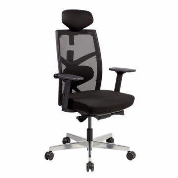 Biroja krēsls TUNE 70x70xH111-128cm, sēdeklis: audums, atzveltne: siets, krāsa: melna