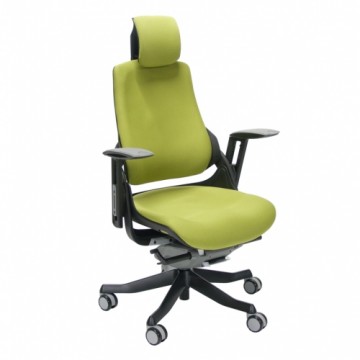 Darba krēsls WAU ar galvas balstu 65x49xH112-129cm, sēdeklis: audums, krāsa: olīvzaļa, korpuss: melns.