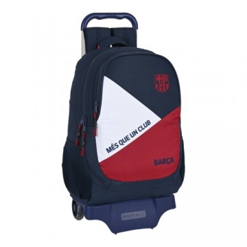 Школьный рюкзак с колесиками F.C. Barcelona Corporativa Синий Тёмно Бордовый (32 x 44 x 16 cm)