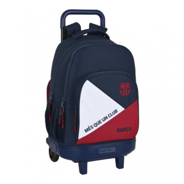 Школьный рюкзак с колесиками F.C. Barcelona Синий Тёмно Бордовый (33 x 45 x 22 cm)