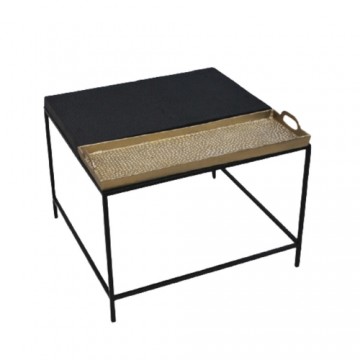 Вспомогательный стол DKD Home Decor Чёрный Позолоченный Сталь Алюминий (63 x 62 x 44 cm)