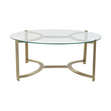 Side table DKD Home Decor 81 x 81 x 34 cm Crystal Golden Steel Aluminium