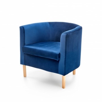 Halmar CLUBBY 2  leisure armchair dark blue / natural