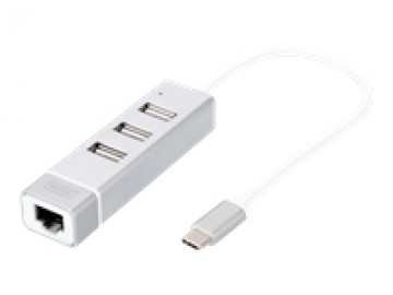 Assmann Electronic DIGITUS USB 2.0 3-port hub typ C + RJ45