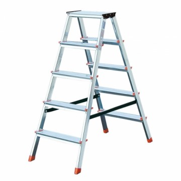 Krause Dopplo double-sided step ladder silver