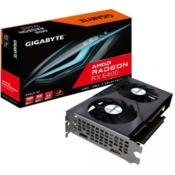 Graphics Card|GIGABYTE|AMD Radeon RX 6400|4 GB|GDDR6|64 bit|PCIE 4.0 16x|Memory 16000 MHz|1xHDMI|1xDisplayPort|GV-R64EAGLE-4GD