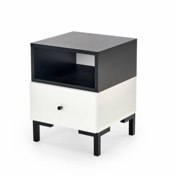 Halmar SILVIA bedside table, white - black