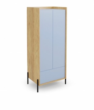 Halmar MOBIUS cabinet 2D color: hikora oak/blue horizon