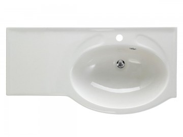 PAA DELTA 900 mm IDE900/L/00 Glossy White Stone mass sink (sink on right side)